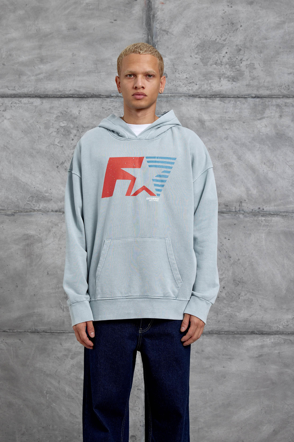 Gri F1 BASKILI KAPÜŞONLU OVERSİZE SWEATSHİRT