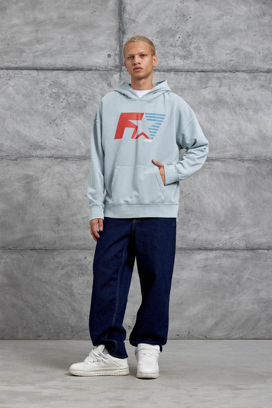 Gri F1 BASKILI KAPÜŞONLU OVERSİZE SWEATSHİRT