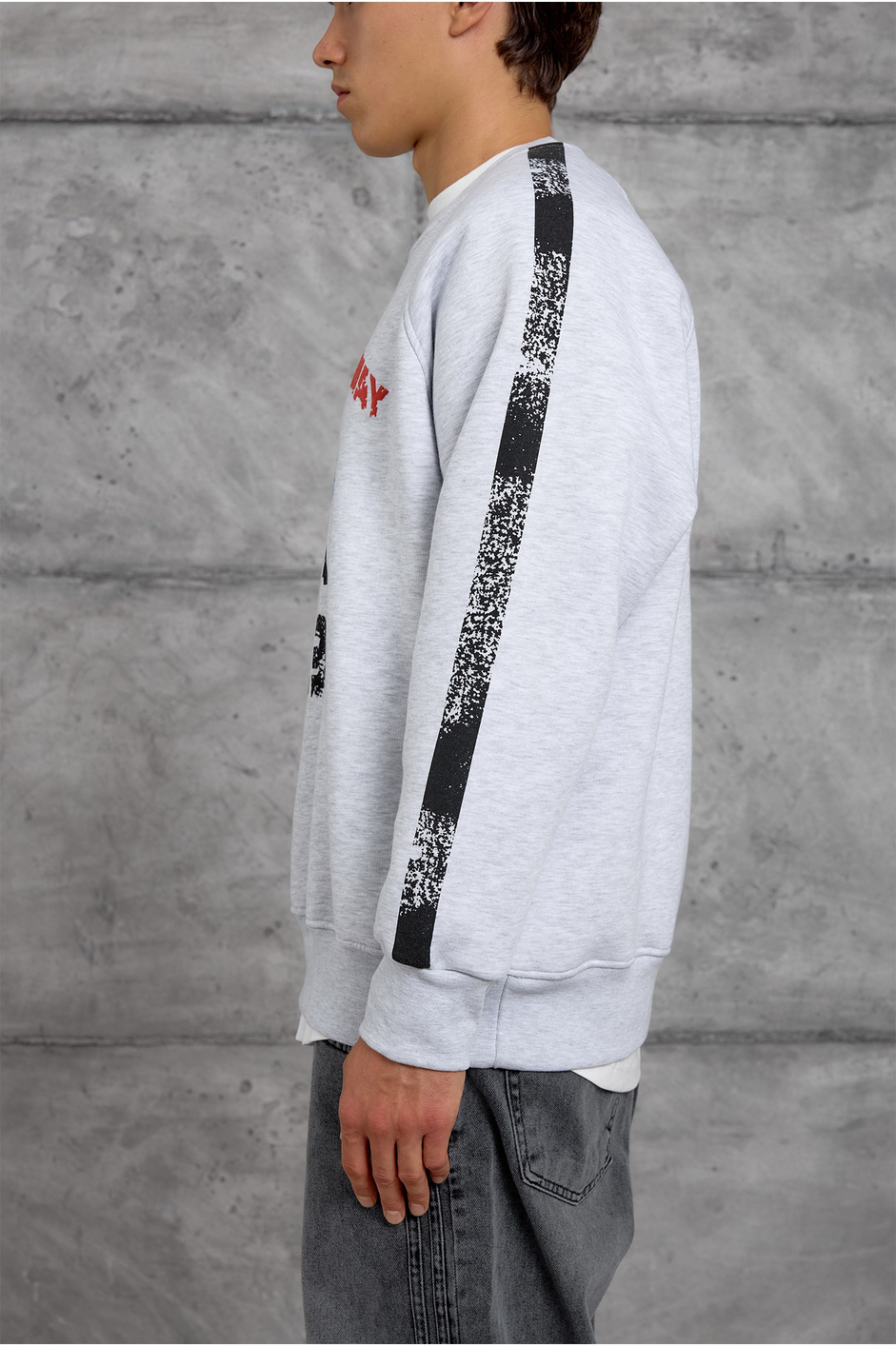Gri FIRÇA BOYALI SWEATSHIRT