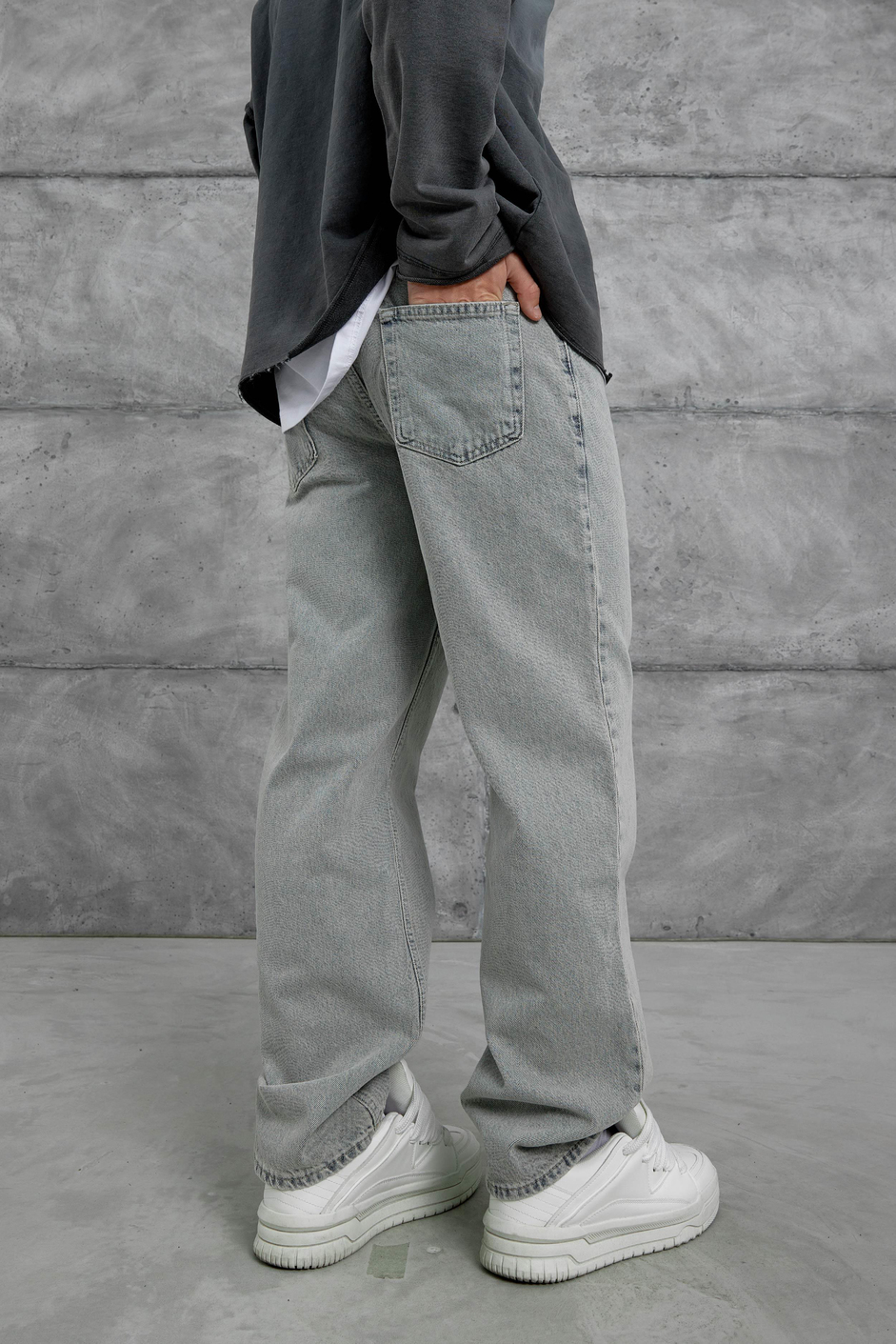 Gri Gst Baggy Kalıp Jean
