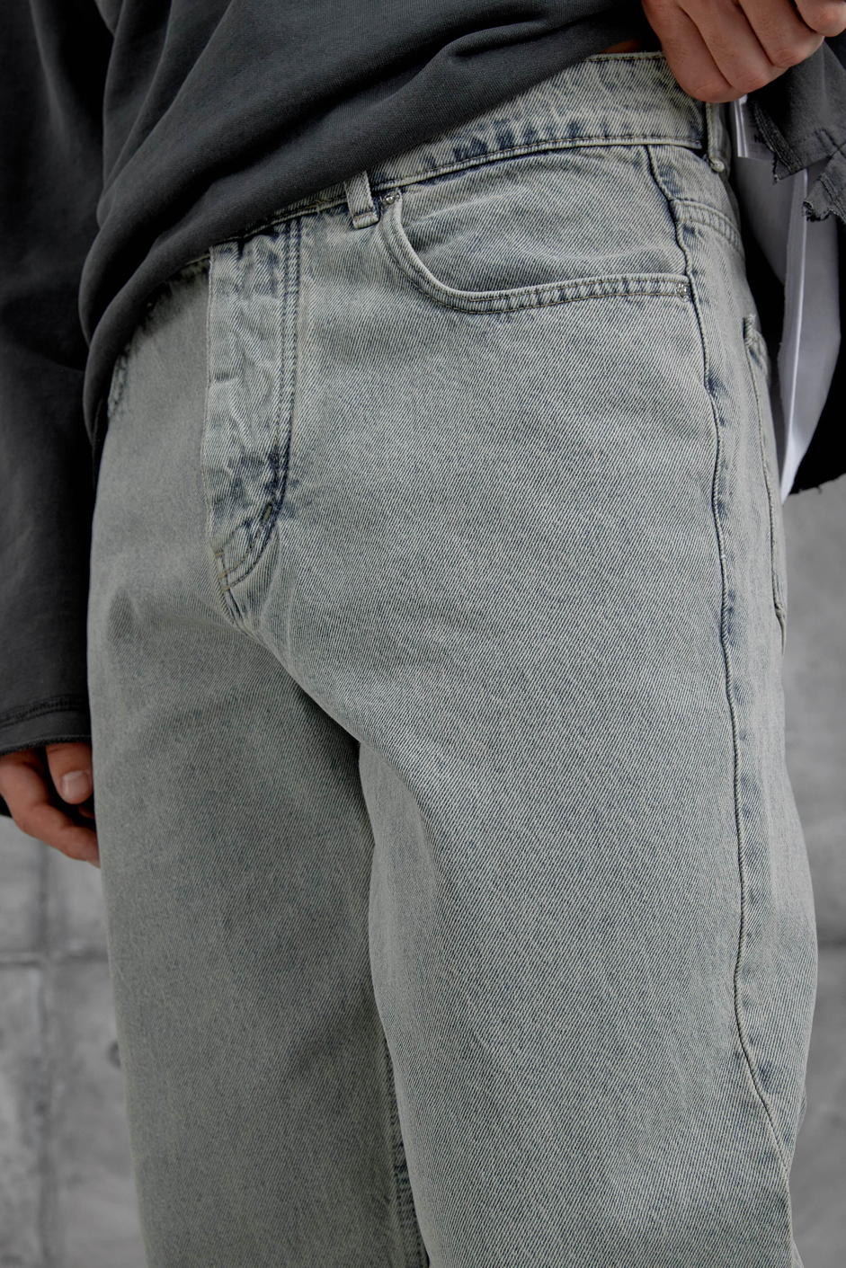 Gri Gst Baggy Kalıp Jean