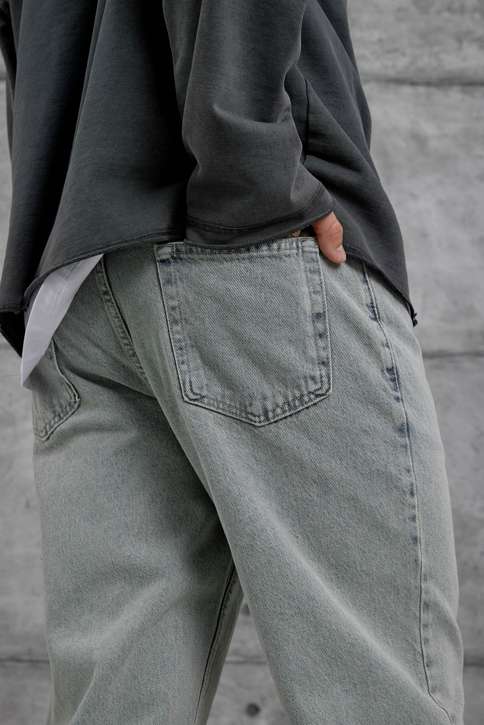 Gri Gst Baggy Kalıp Jean