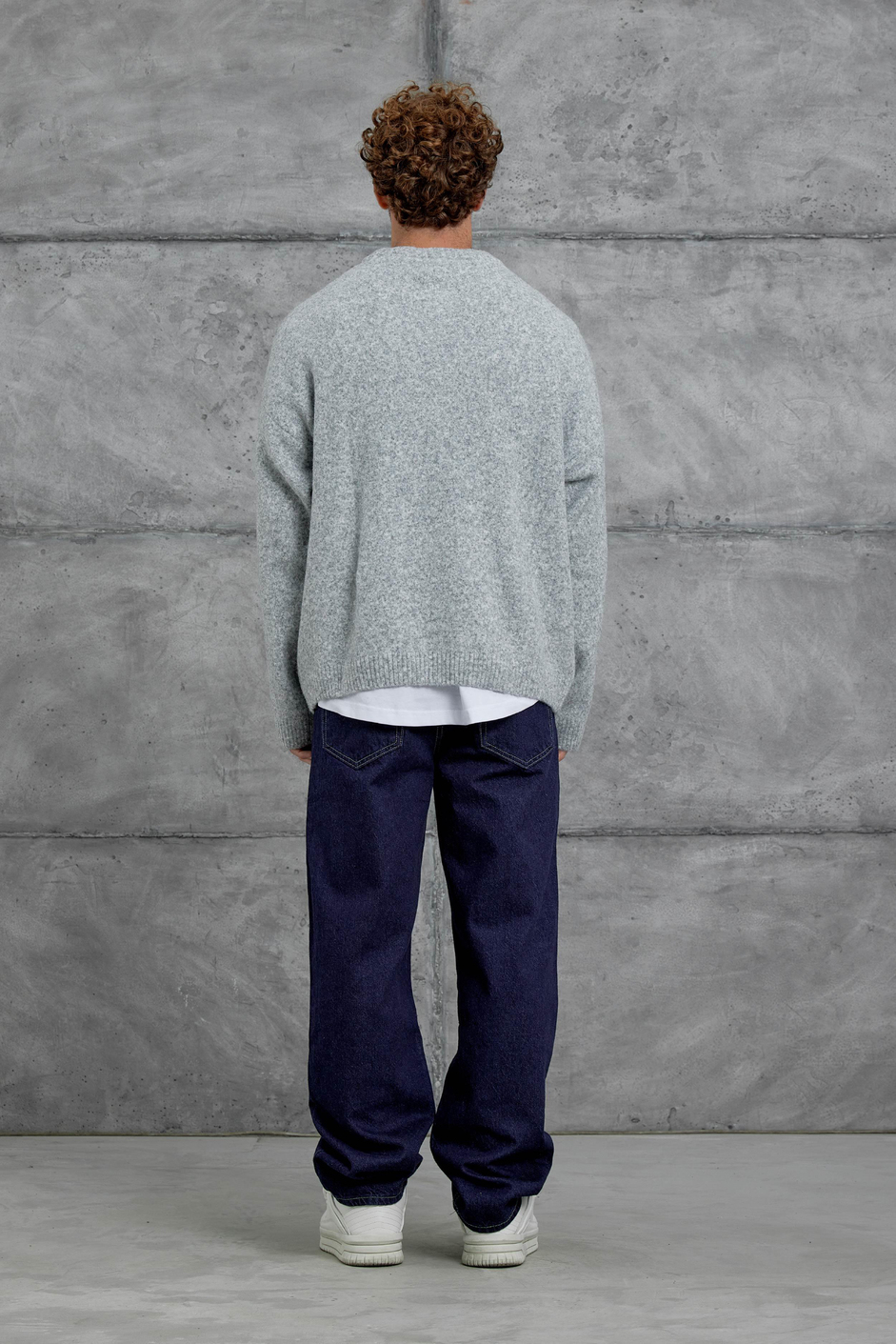 Gri Gst Bisiklet Yaka Oversize Triko