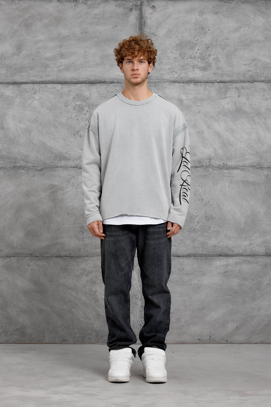 Gri KOLU PARÇA DETAYLI YIKAMALI OVERSİZE SWEATSHİRT