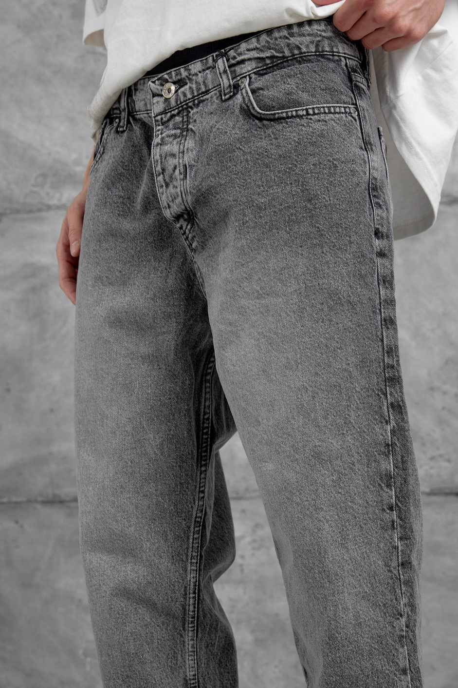 Gri Kp-406-1 Taşlamalı BF Jean