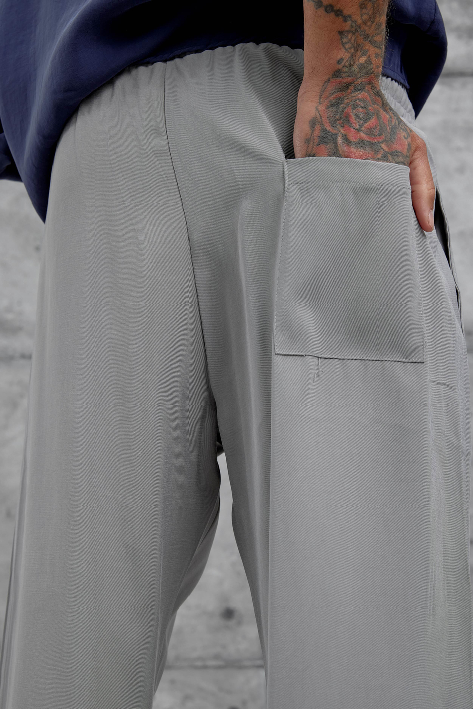 Gri Kp Duble Kumaş Baggy Pantolon