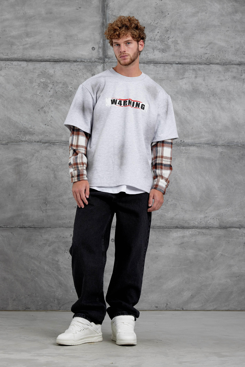 Gri Nmrc Kolu Parçalı Oversize Sweatshirt