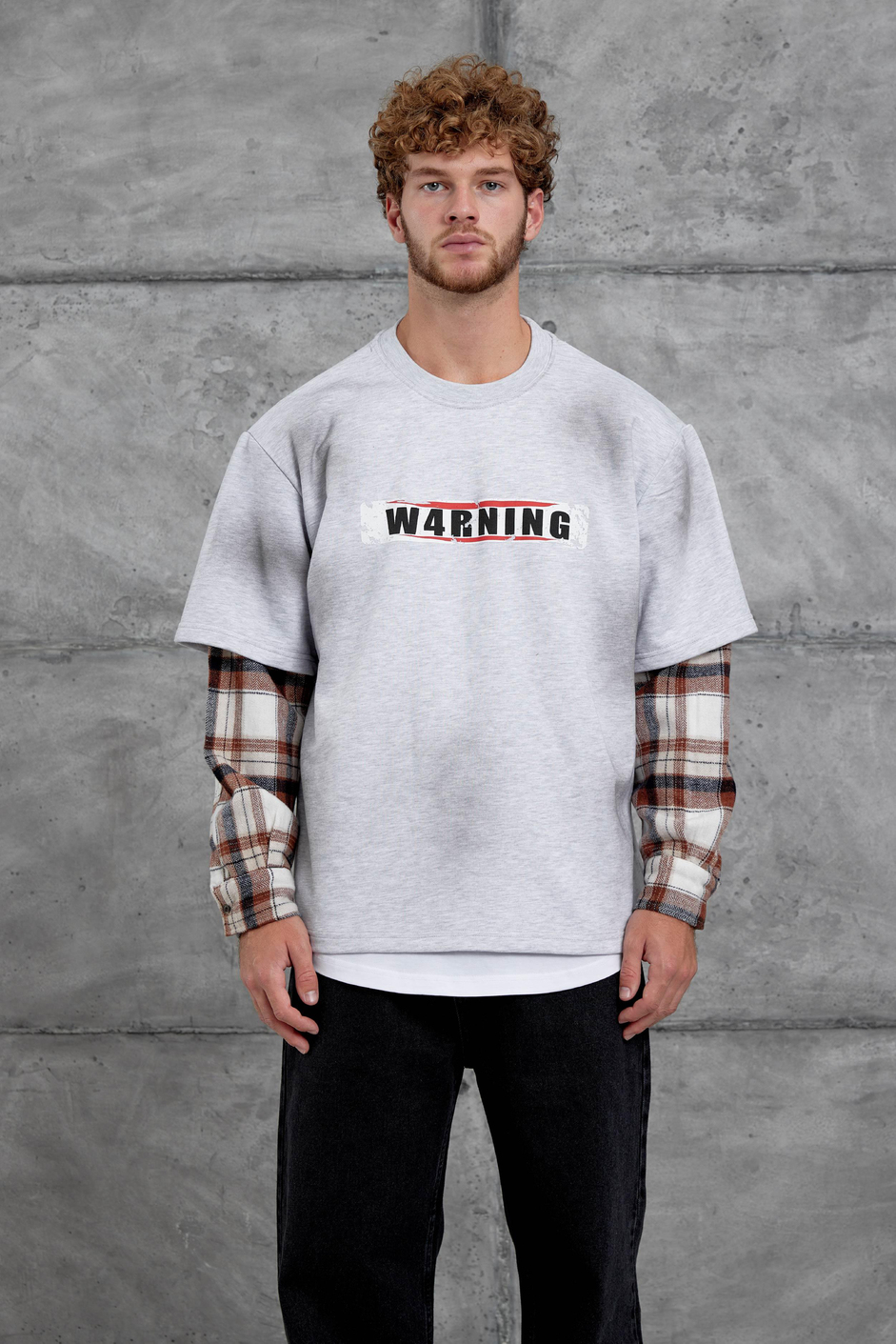 Gri Nmrc Kolu Parçalı Oversize Sweatshirt