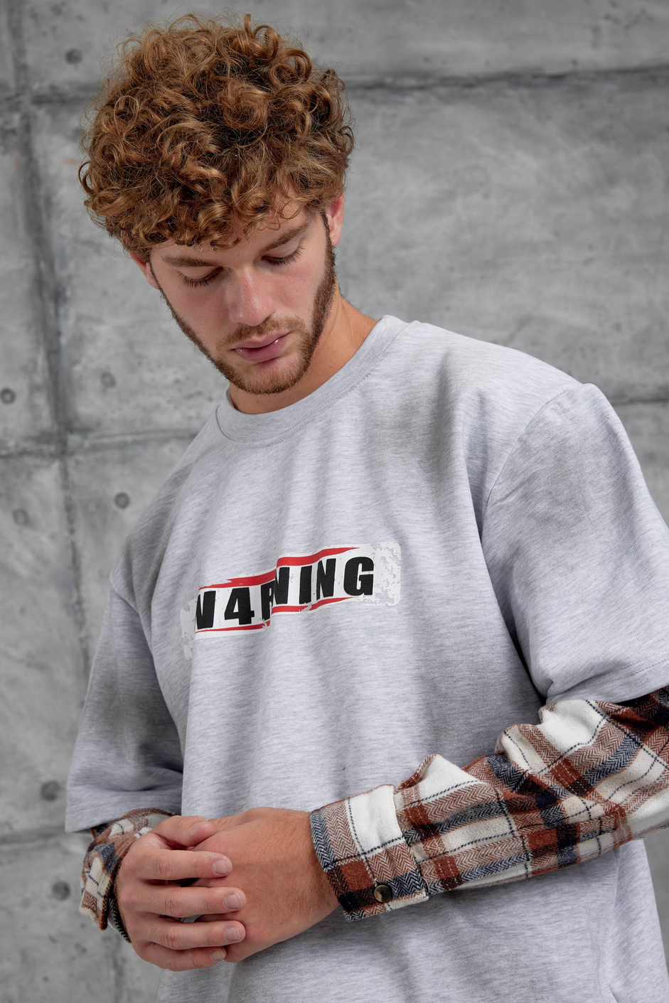 Gri Nmrc Kolu Parçalı Oversize Sweatshirt