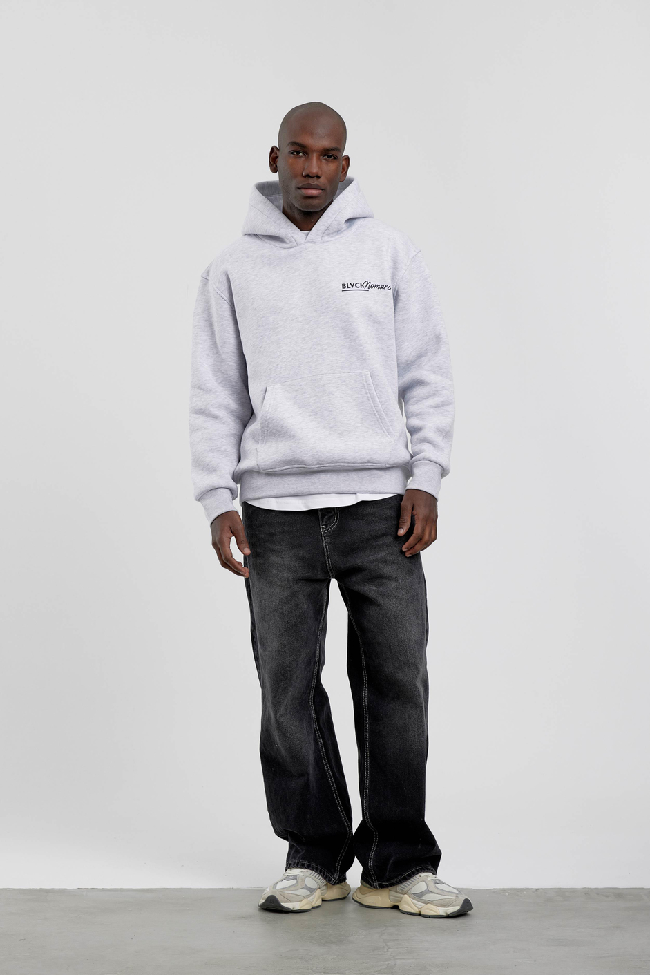 Gri Örümcek Baskılı Kapüşonlu Sweatshirt