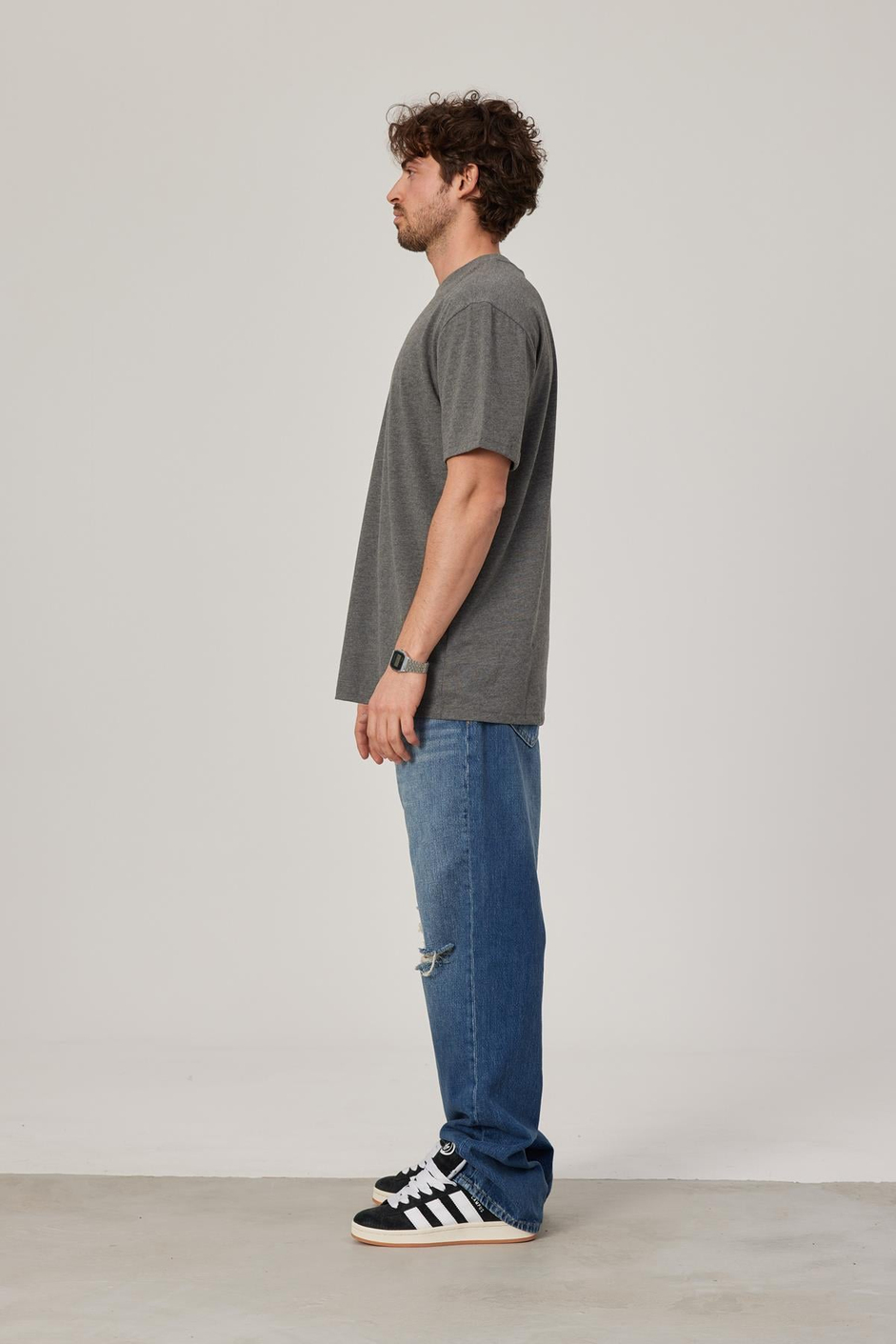 Gri Oversize Basic Tshirt