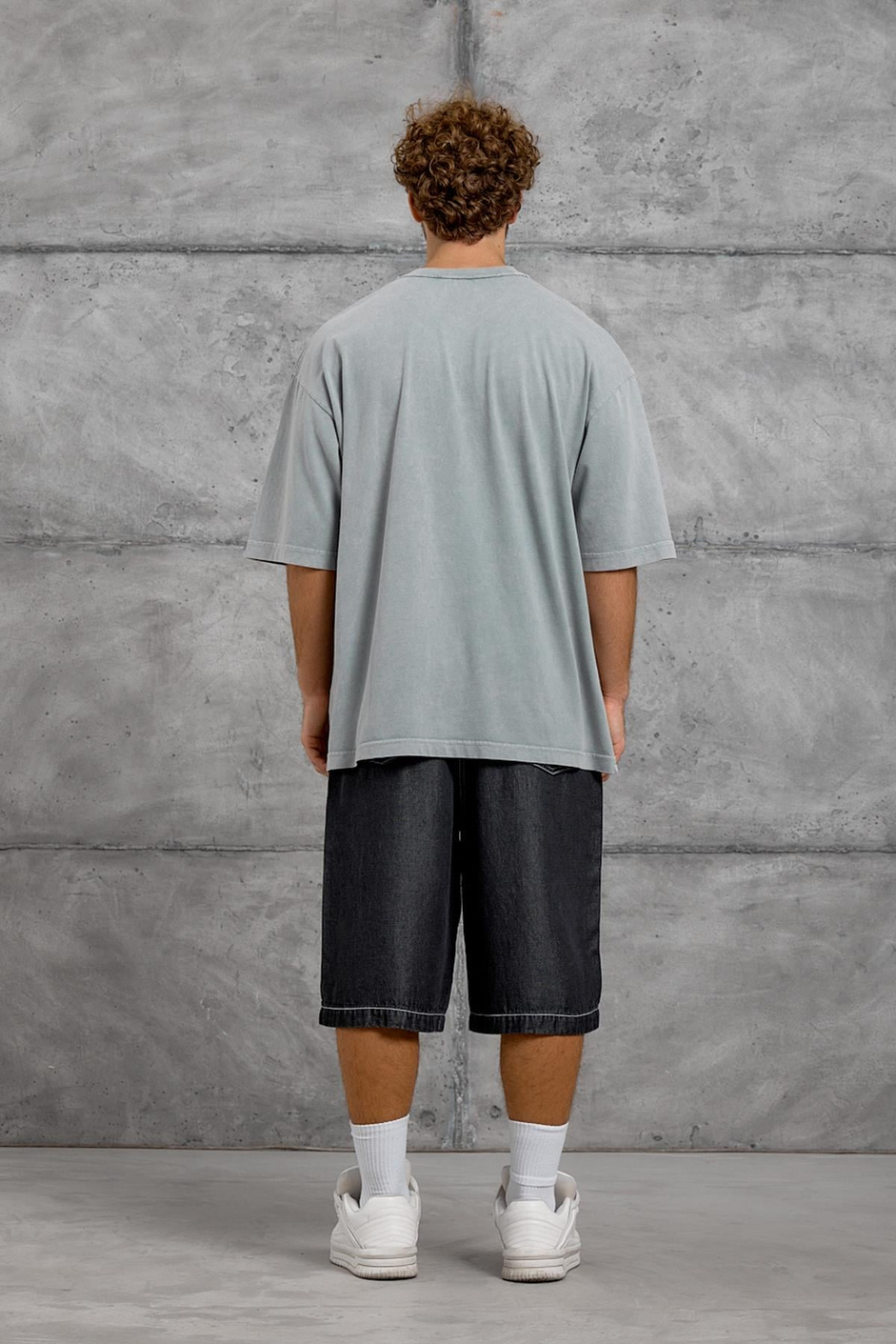 Gri PERFECT MATCH BASKI OVERSIZE TSHIRT