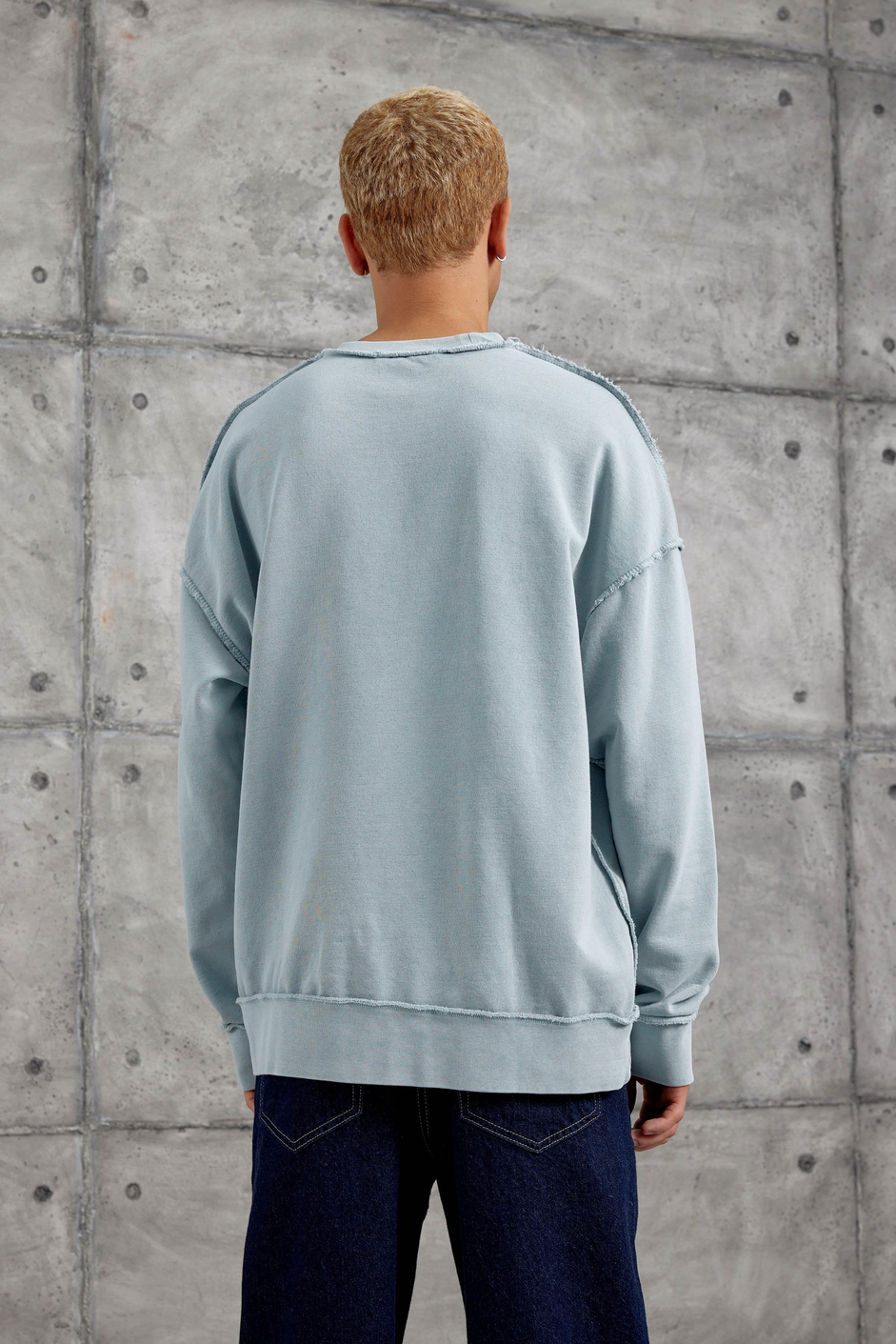 Gri RAW BASKILI OVERSİZE SWEATSHIRT