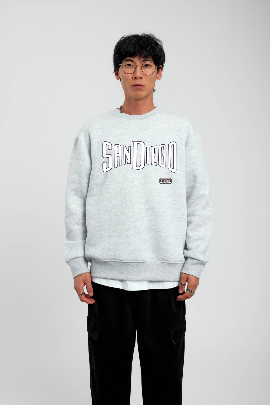 Gri San Diego Yazılı Sweatshirt