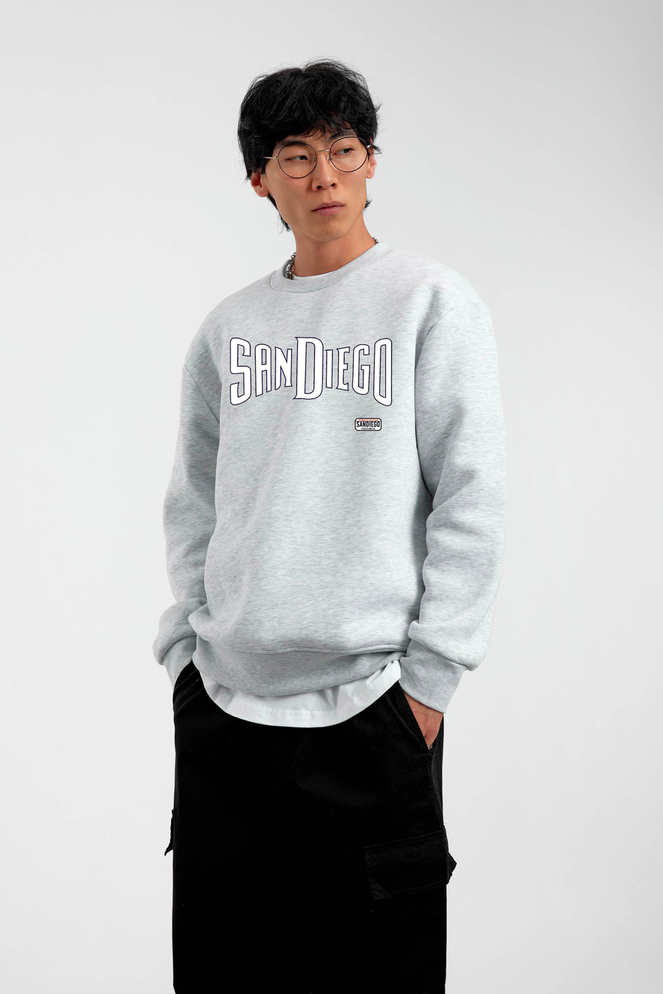 Gri San Diego Yazılı Sweatshirt