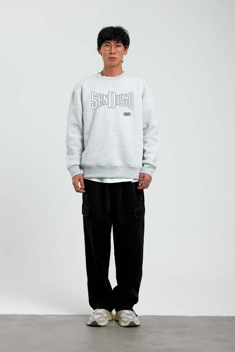 Gri San Diego Yazılı Sweatshirt