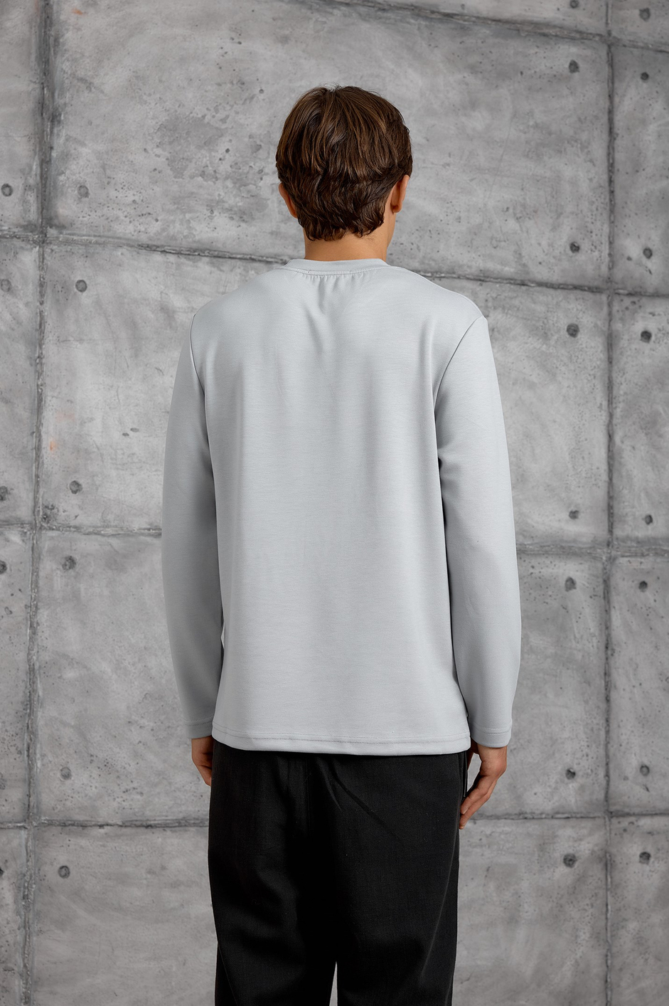 Gri UZUN KOLLU OYSHO KUMAŞ SWEATSHIRT