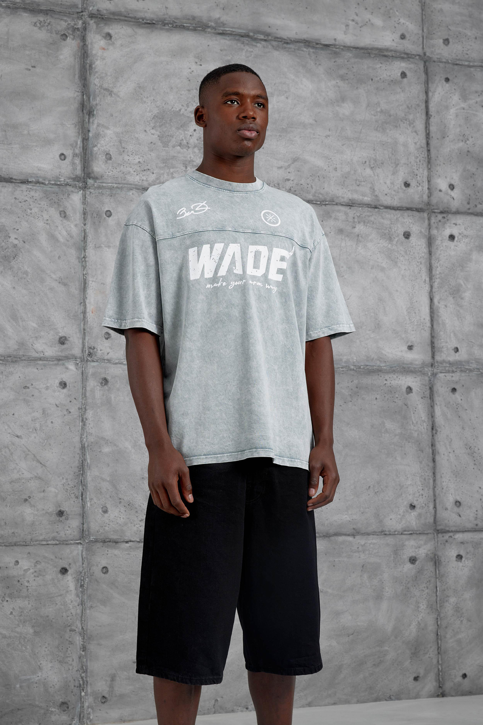 GRI Wade 3 Miami Baskılı Yıkamalı Oversize Tshirt