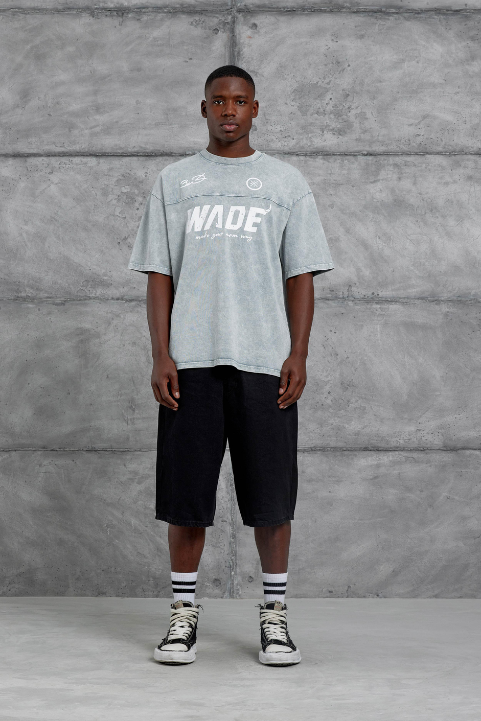 GRI Wade 3 Miami Baskılı Yıkamalı Oversize Tshirt