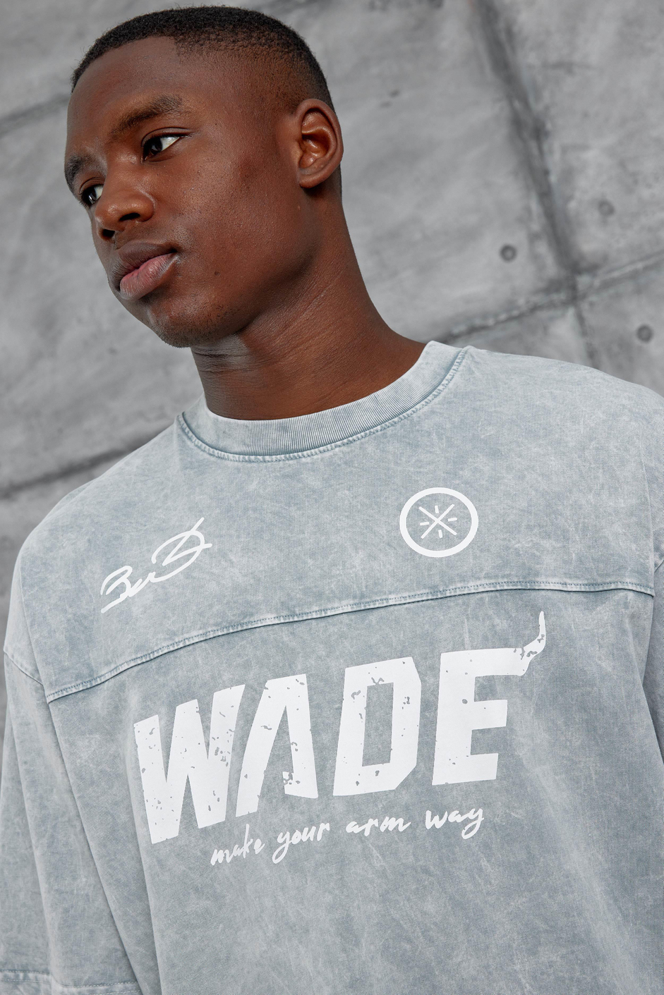GRI Wade 3 Miami Baskılı Yıkamalı Oversize Tshirt