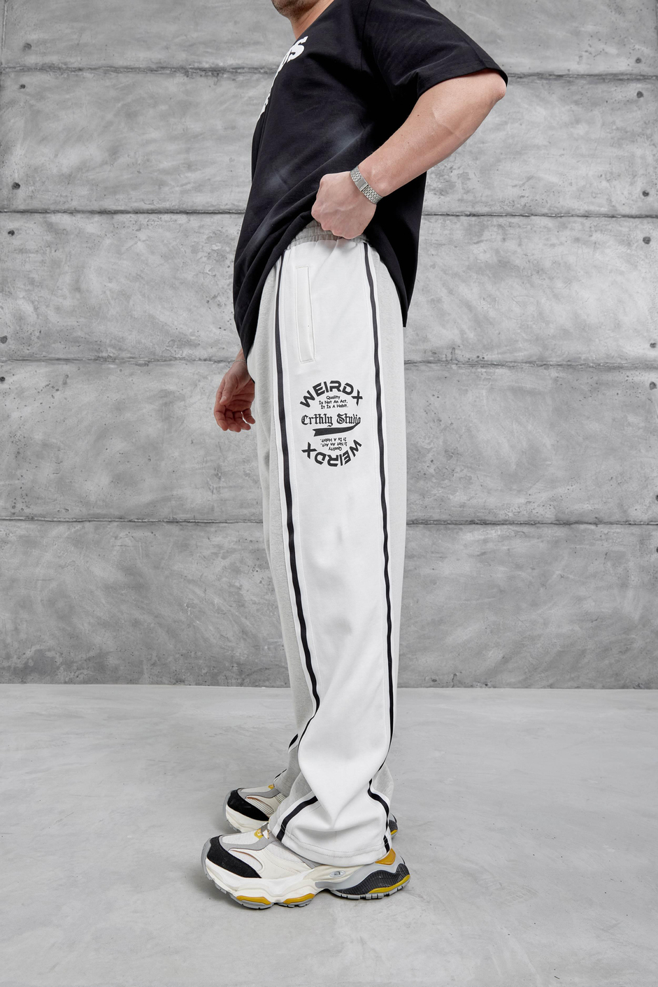 Gri Weirdx Yazılı Baggy Eşofman