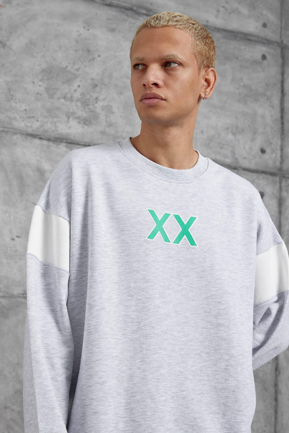 Gri XX BASKILI SWEATSHIRT