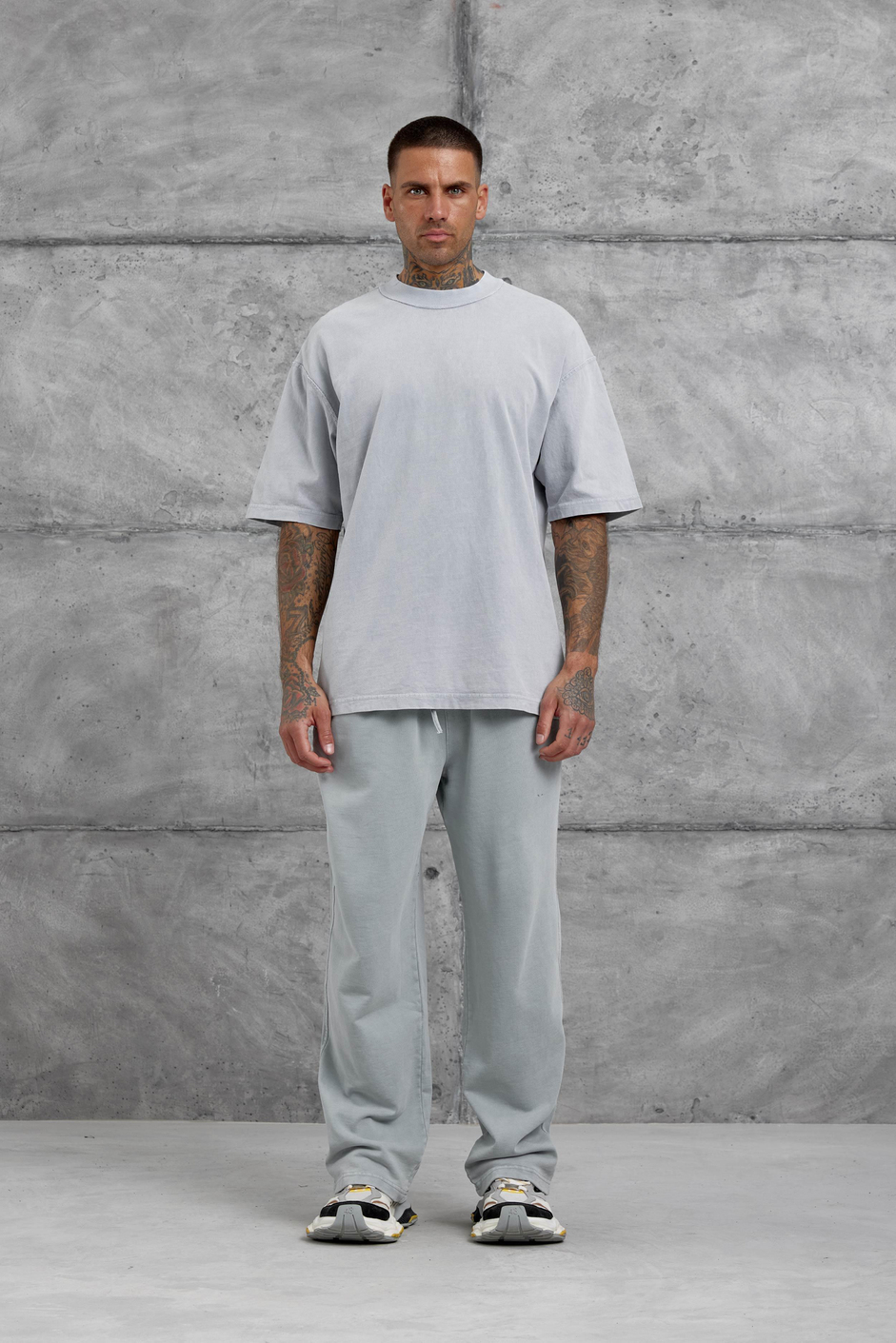 Gri Yıkamalı Basic Baggy Eşofman