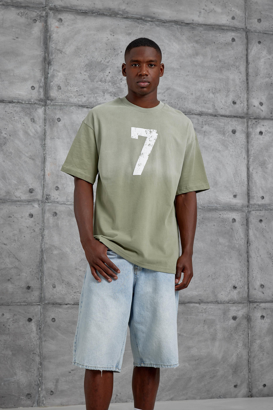 Haki 7 Numara Oversize Tshirt
