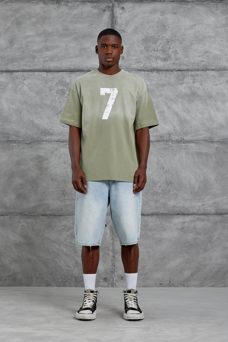 Haki 7 Numara Oversize Tshirt