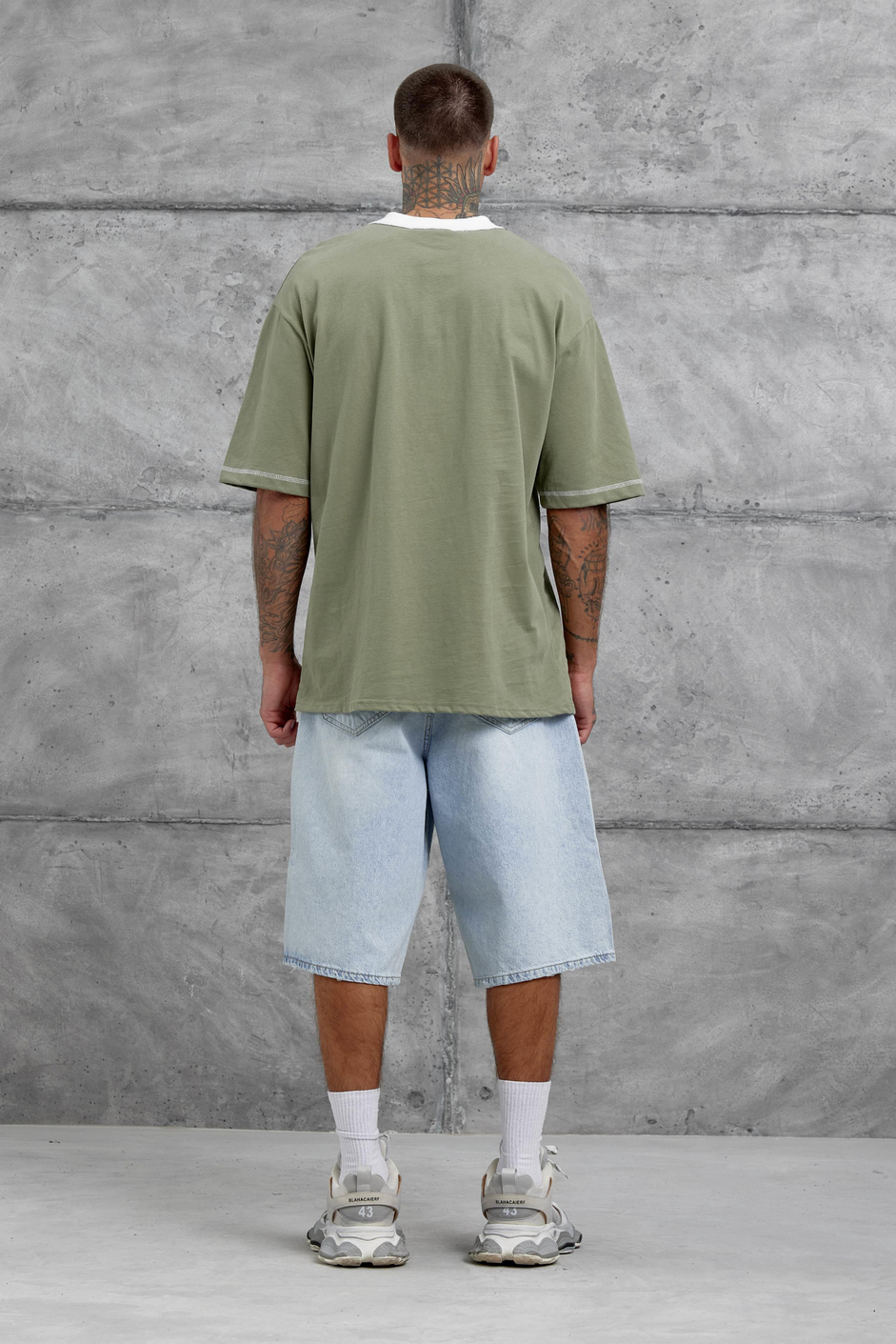 Haki Dont Cry Baskılı Oversize Tshirt