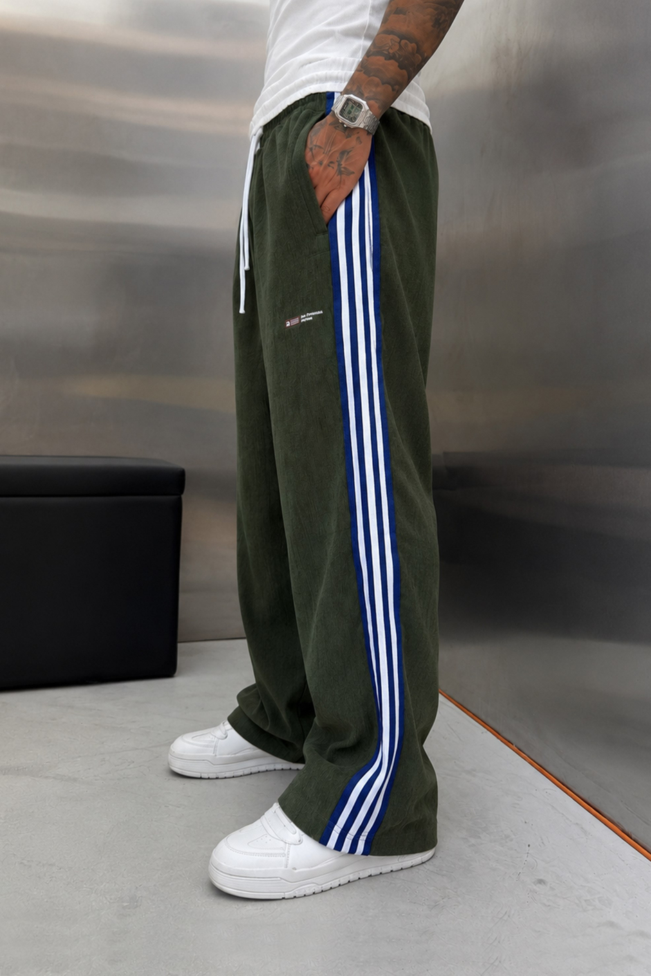 Haki FİTİLLİ İNCE KADİFE BAGGY EŞOFMAN ALTI