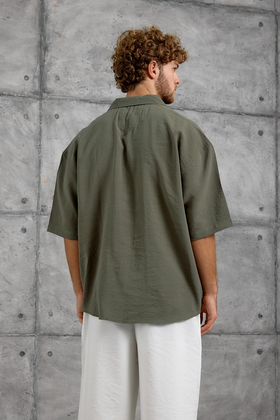 Haki MODAL KUMAŞ OVERSIZE GÖMLEK