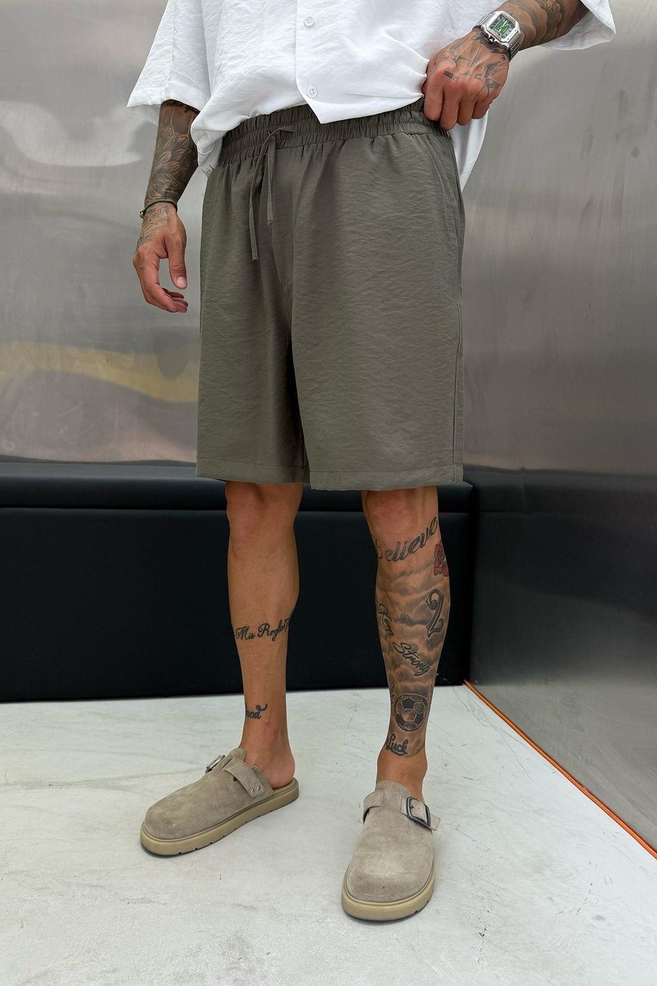 Haki MODAL KUMAŞ OVERSIZE ŞORT