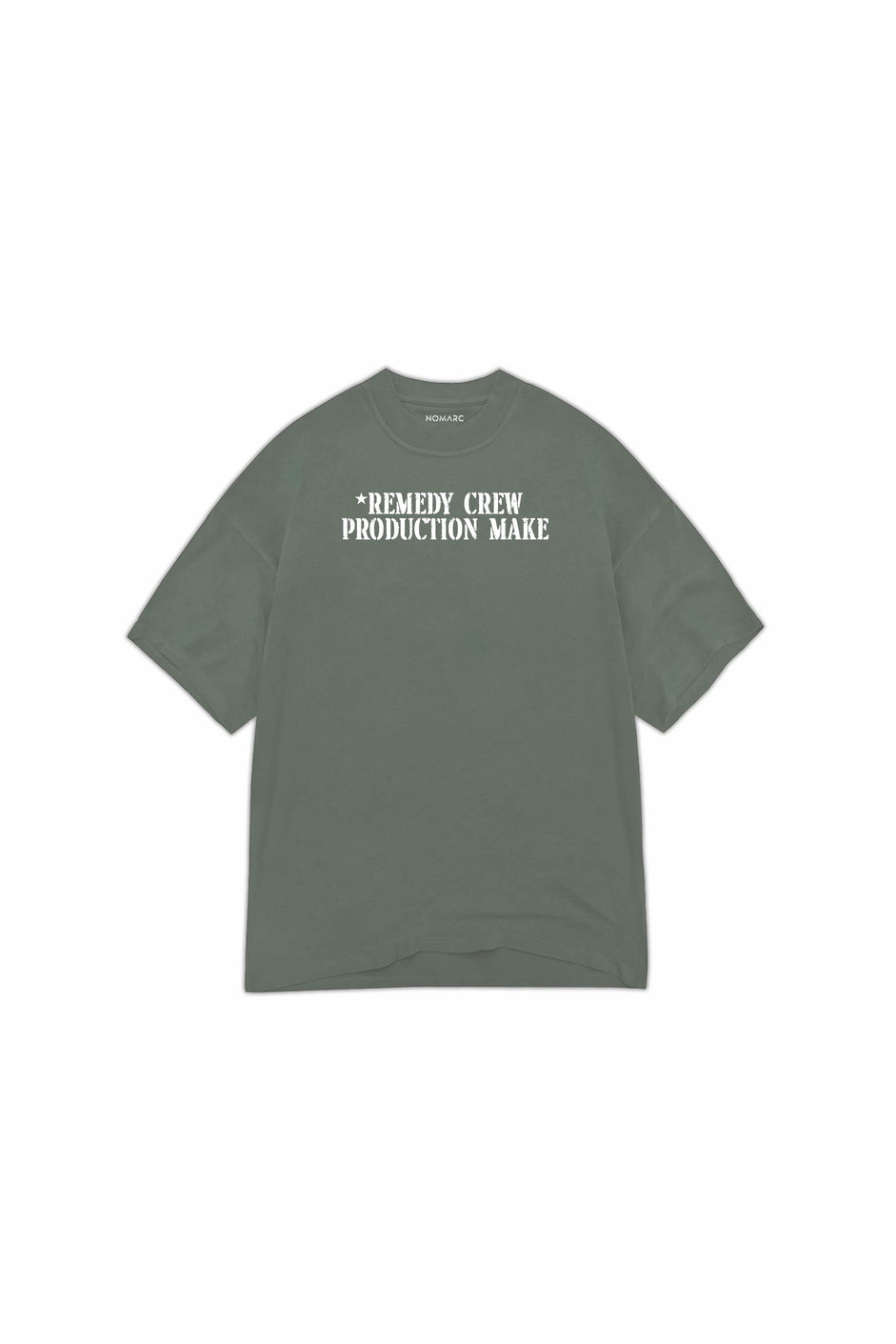 Haki Remedy Crew Yazılı Oversize Tshirt