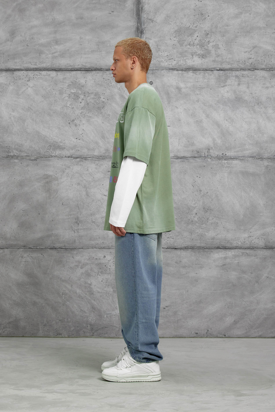 Haki Sebizegva Baskılı Parça Kollu Sweatshirt