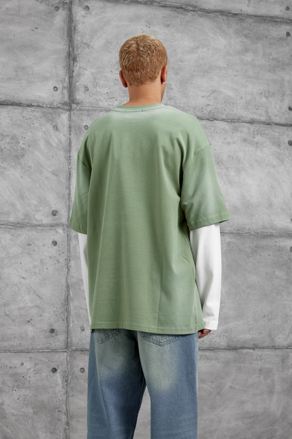 Haki Sebizegva Baskılı Parça Kollu Sweatshirt