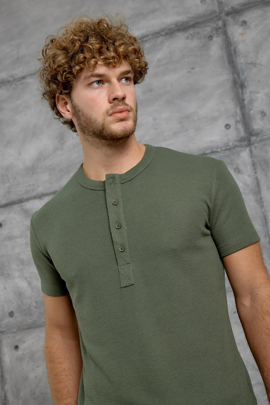 Haki WAFFLE KUMAŞ TSHIRT