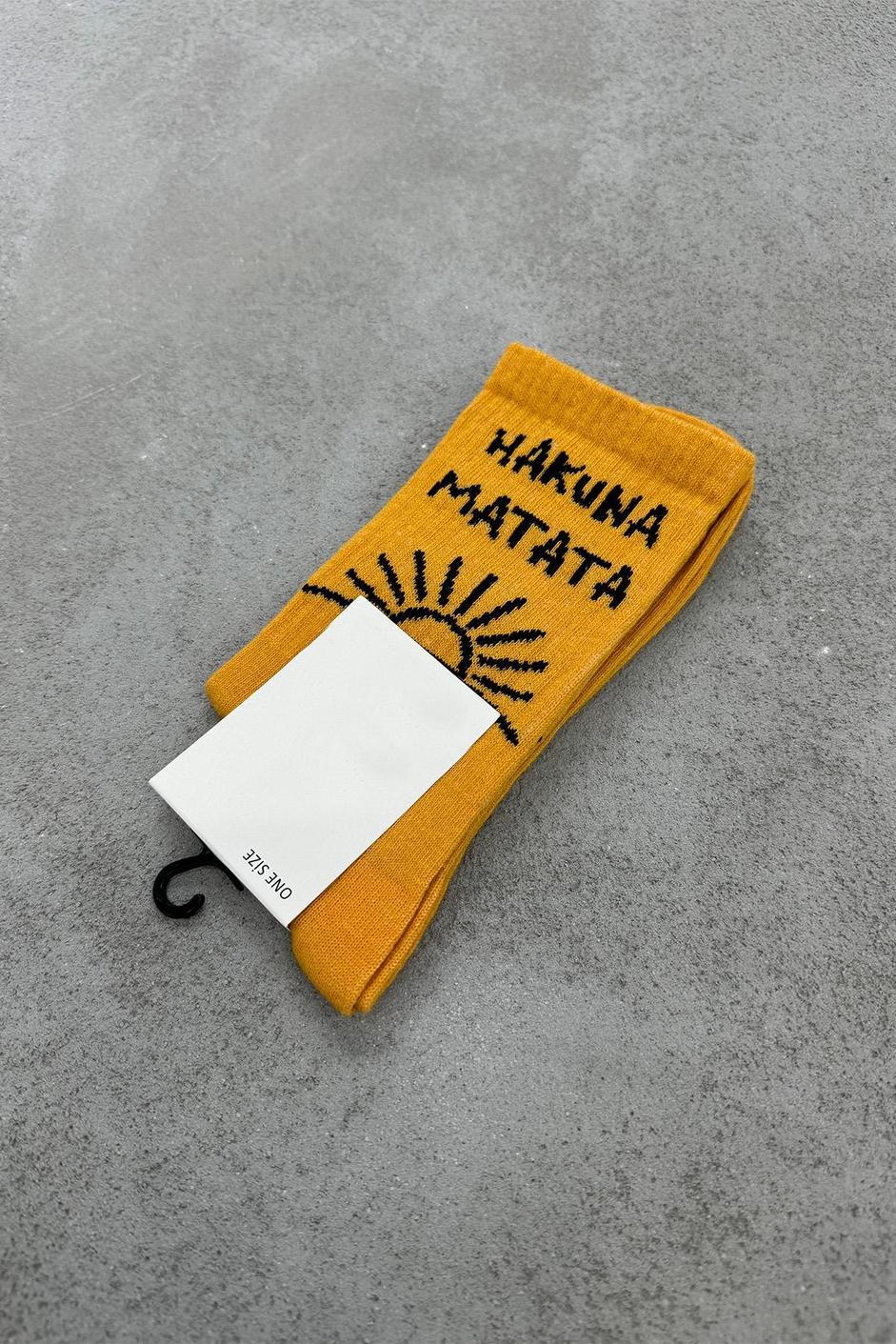 Hakuna Matata Sarı Çorap