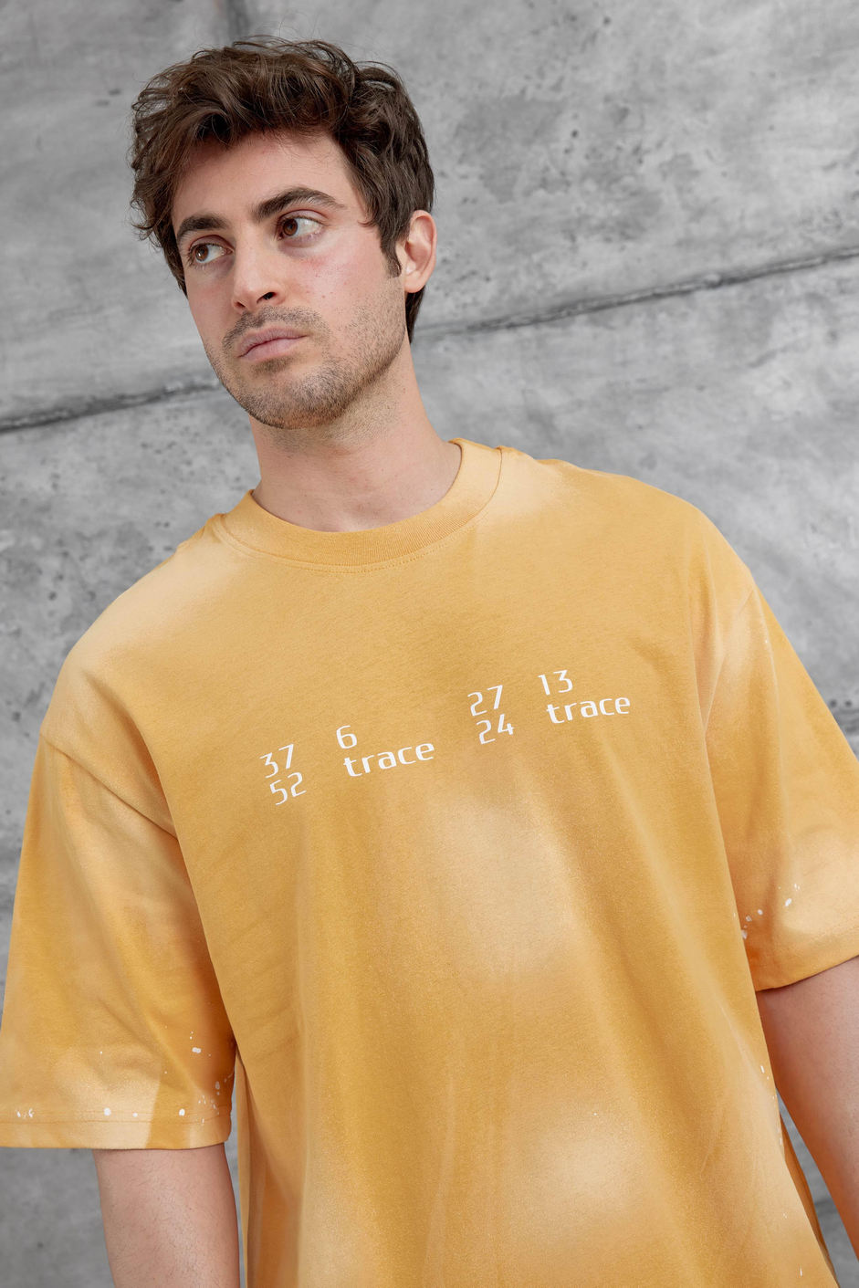 Hardal Arka Hydrion Yazılı Oversize Tshirt