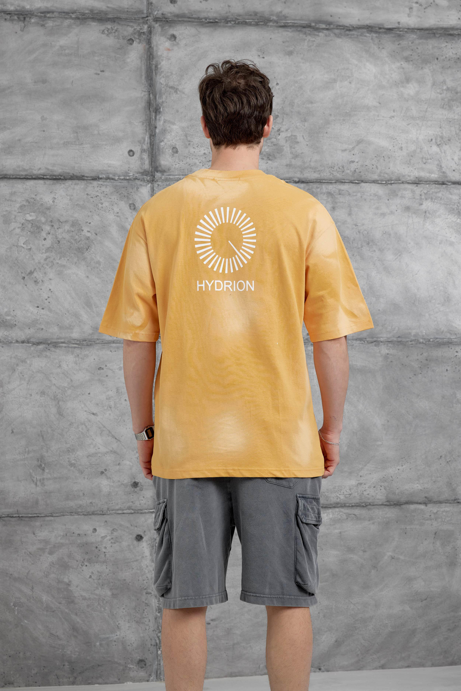 Hardal Arka Hydrion Yazılı Oversize Tshirt