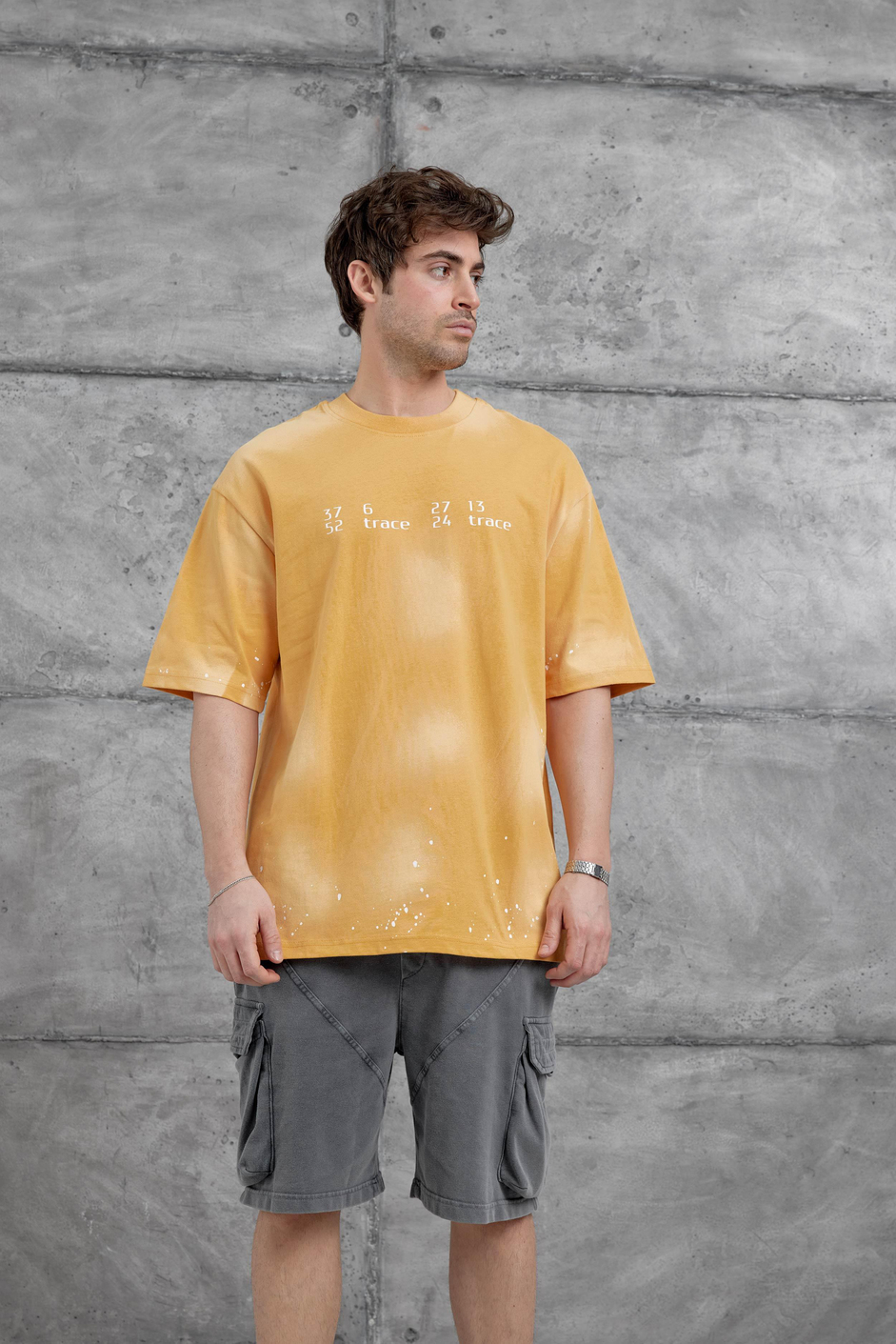 Hardal Arka Hydrion Yazılı Oversize Tshirt