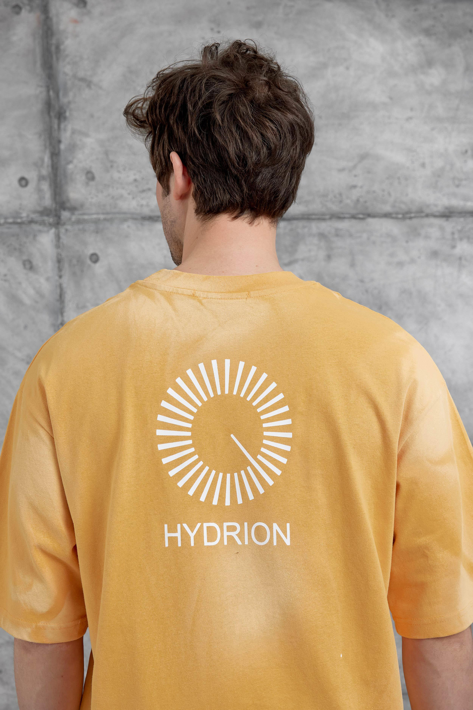 Hardal Arka Hydrion Yazılı Oversize Tshirt