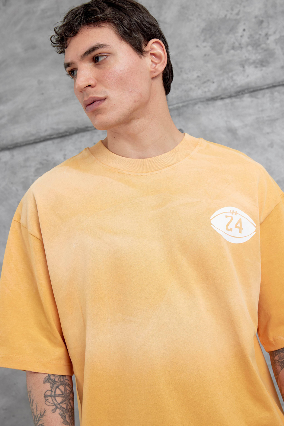 Hardal Canfield Card Yazılı Oversize Tshirt