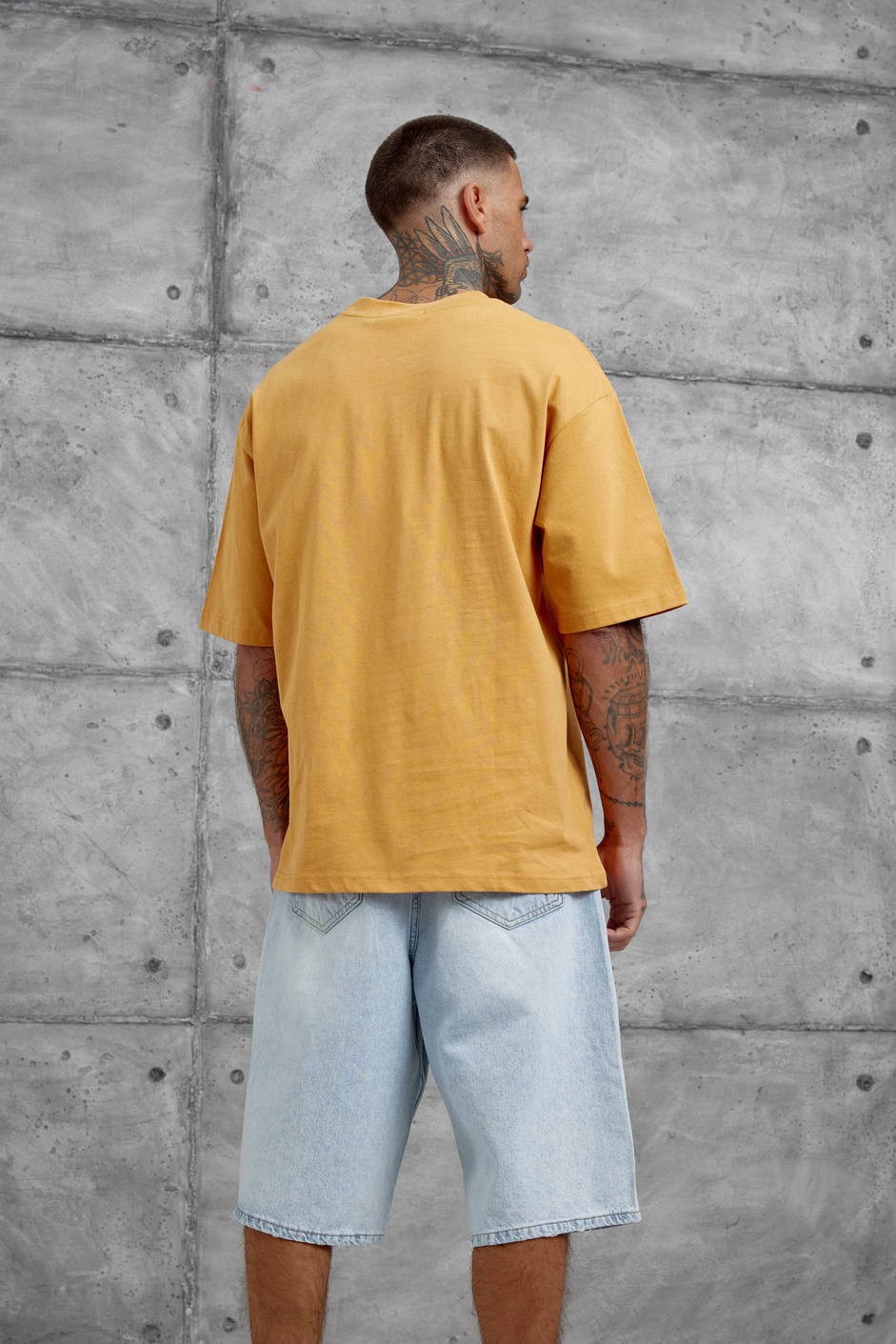 Hardal Gabserine Yazılı Oversize Tshirt