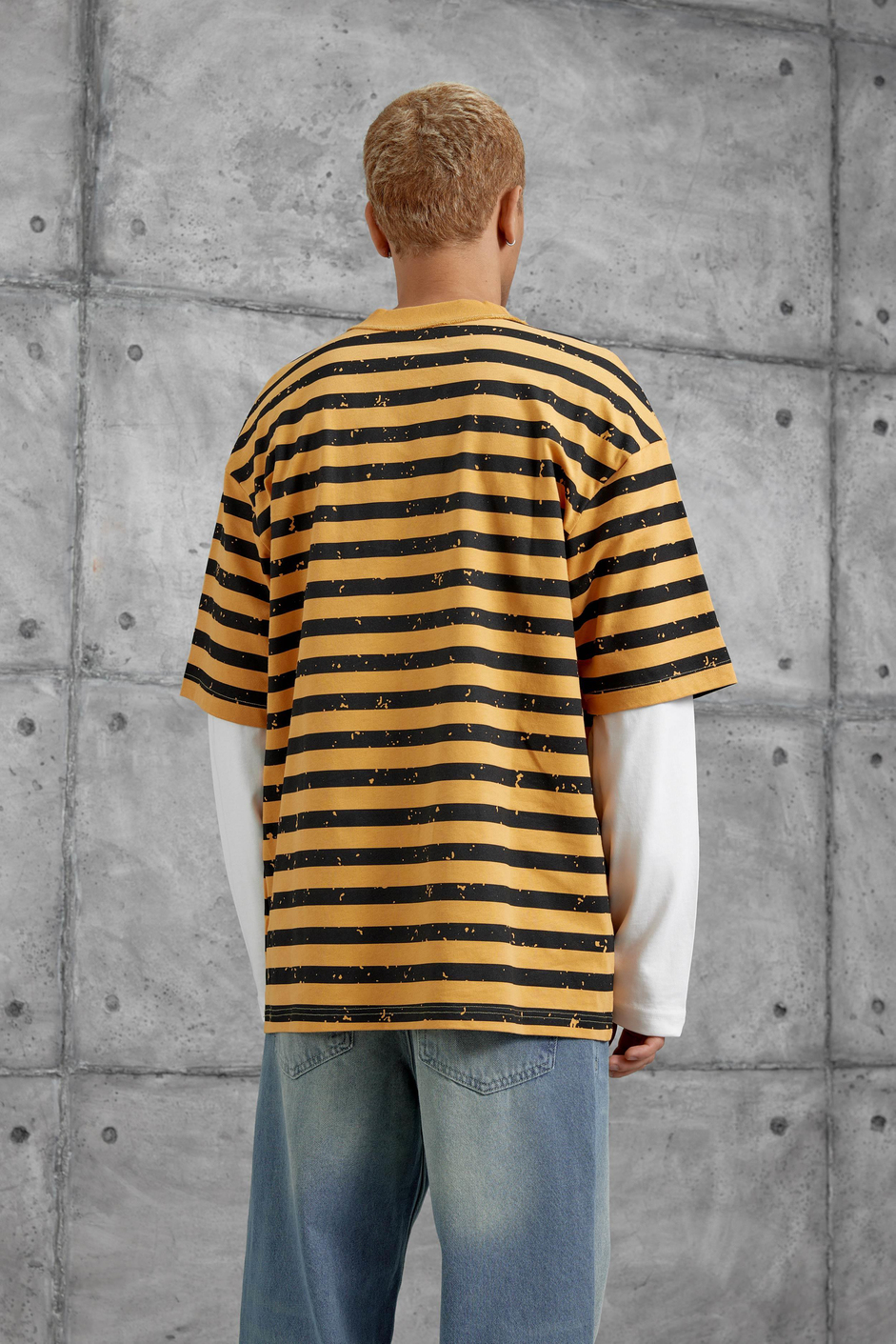 Hardal TAINED BASKILI KOLU PARCALI OVERSİZE SWEATSHIRT