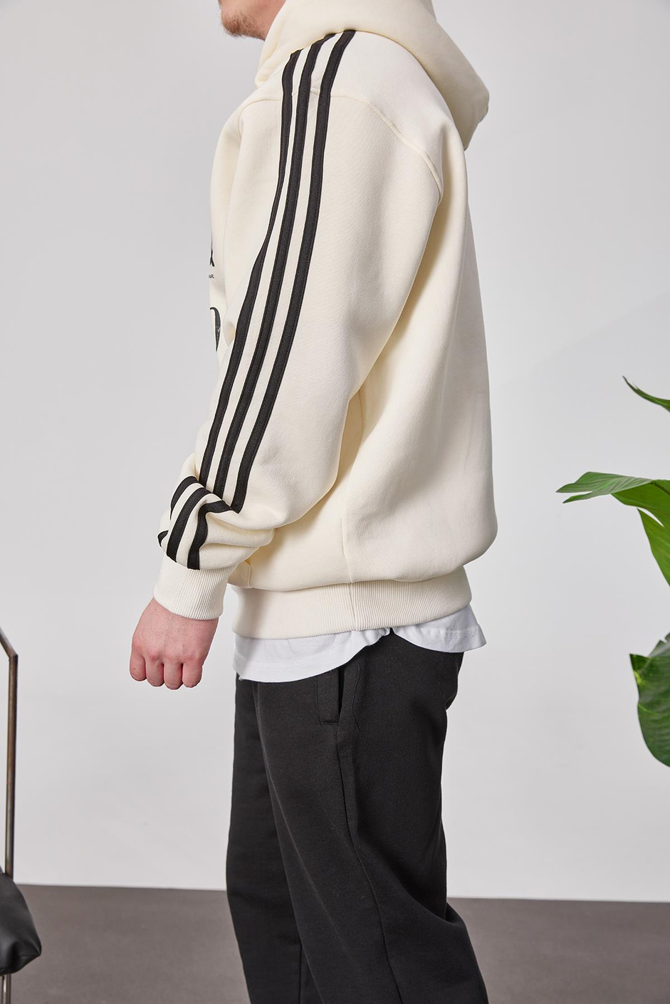 HDRDROAD Krem Kapüşonlu Sweatshirt