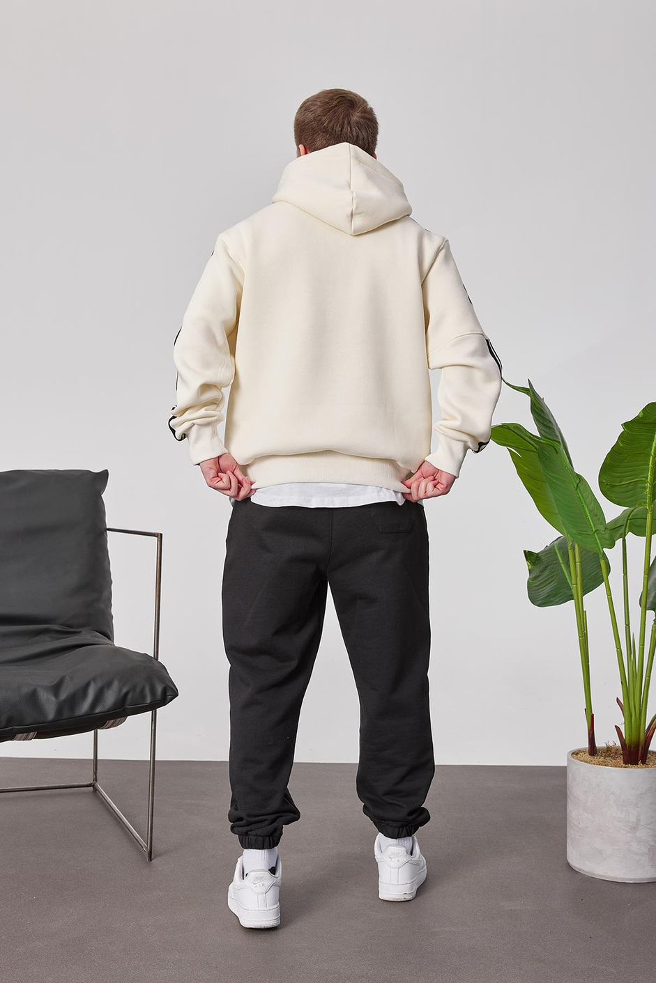 HDRDROAD Krem Kapüşonlu Sweatshirt