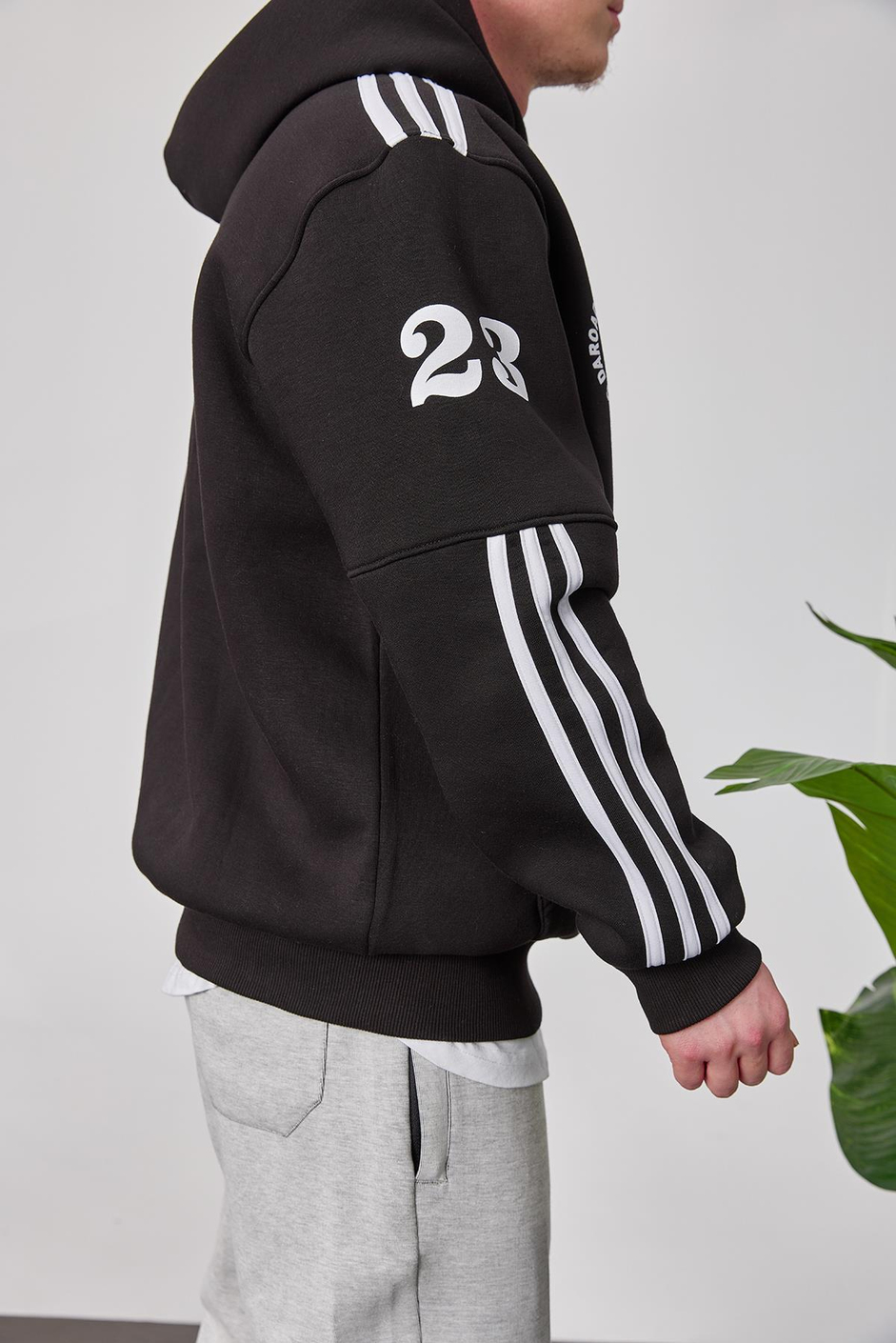 HDRDROAD Siyah Kapüşonlu Sweatshirt