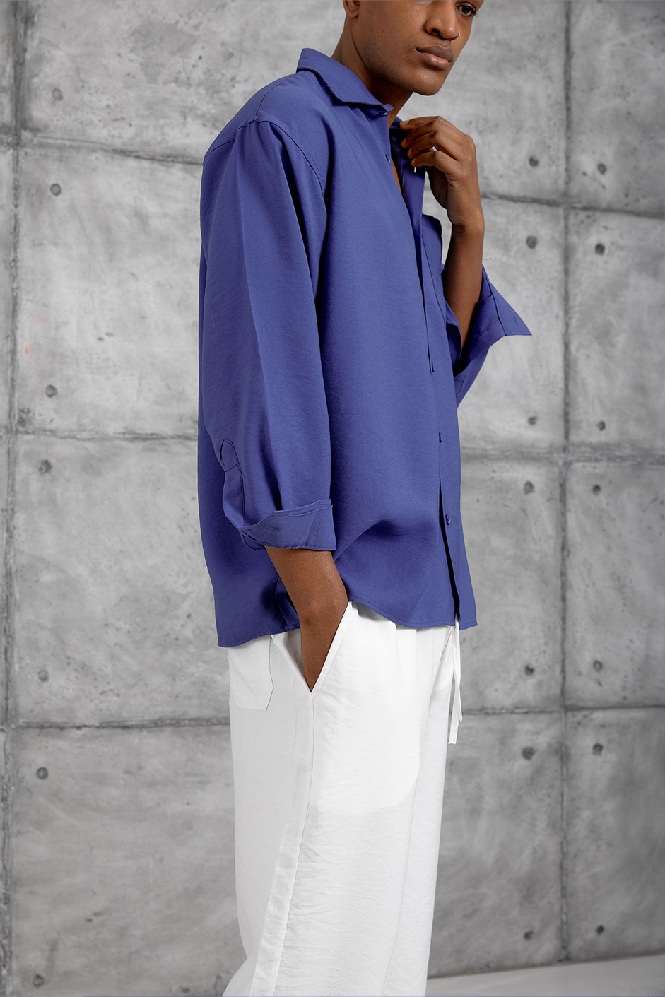 Indigo MODAL KUMAŞ OVERSIZE GÖMLEK
