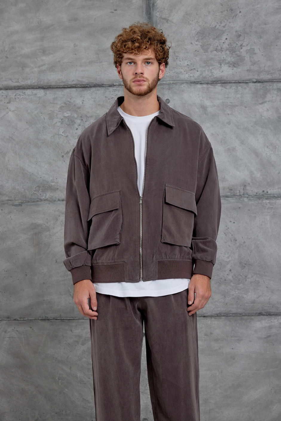 Kahverengi 251 Modal Kumaş Oversize Takım